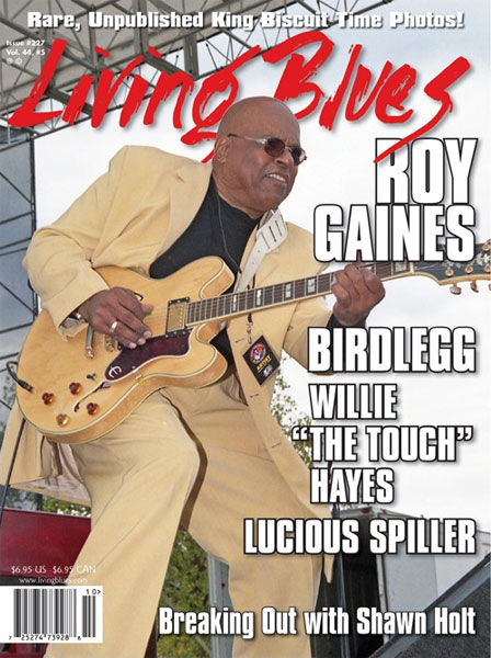 Living Blues Features Roy Gaines on Cover with his Epiphone Sheraton-II