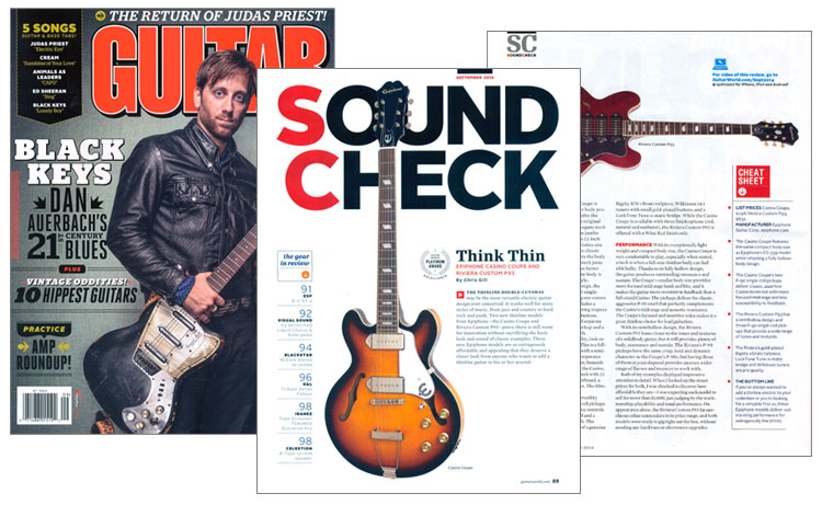 Casino Coupe and Riviera P-93 Awarded Guitar World Platinum Award for Excellence!