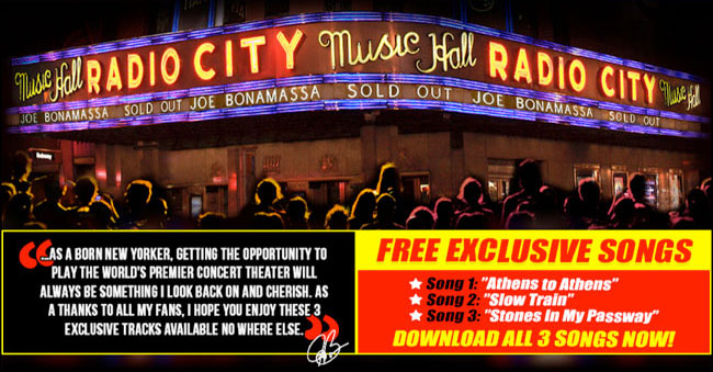 Get 3 Exclusive FREE Joe Bonamassa Tracks!