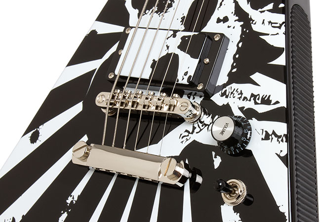 Total Guitar Reviews The Epiphone Robb Flynn Love/Death Flying-V