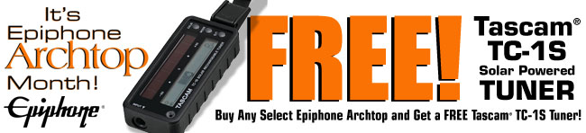 It's Archtop Month! Free Tascam® TC-1S Solar Powered Tuner Offer!
